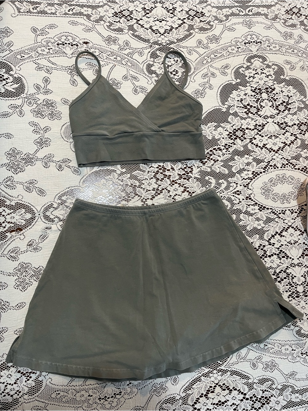 Los Angeles Apparel Green Skirt Set